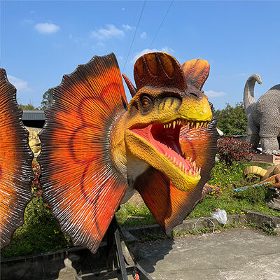 comprare Mostra del flusso di attrazione del parco Dinosauro animatronico in vendita Sensore a infrarossi Dilophosaurus online manufacture