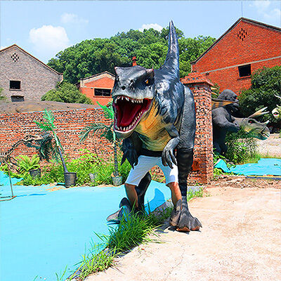 comprar Performance de palco interativa Animatrônica Caminhando T Rex Traje personalizado online manufacture