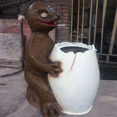 buy Dinosaur Theme Park Durable Creative Dinosaur Trash Can Dustbin Statue online manufacture