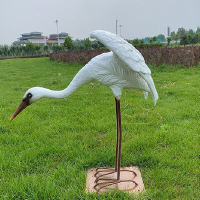 buy Vivid Realistic Fiberglass Statue Bird Crane Flamingo Sculptures Statues online manufacture