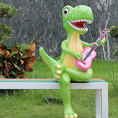 comprare Graziosa decorazione da giardino Cartone animato in grandezza naturale Animali in fibra di vetro Statua di dinosauro online manufacture